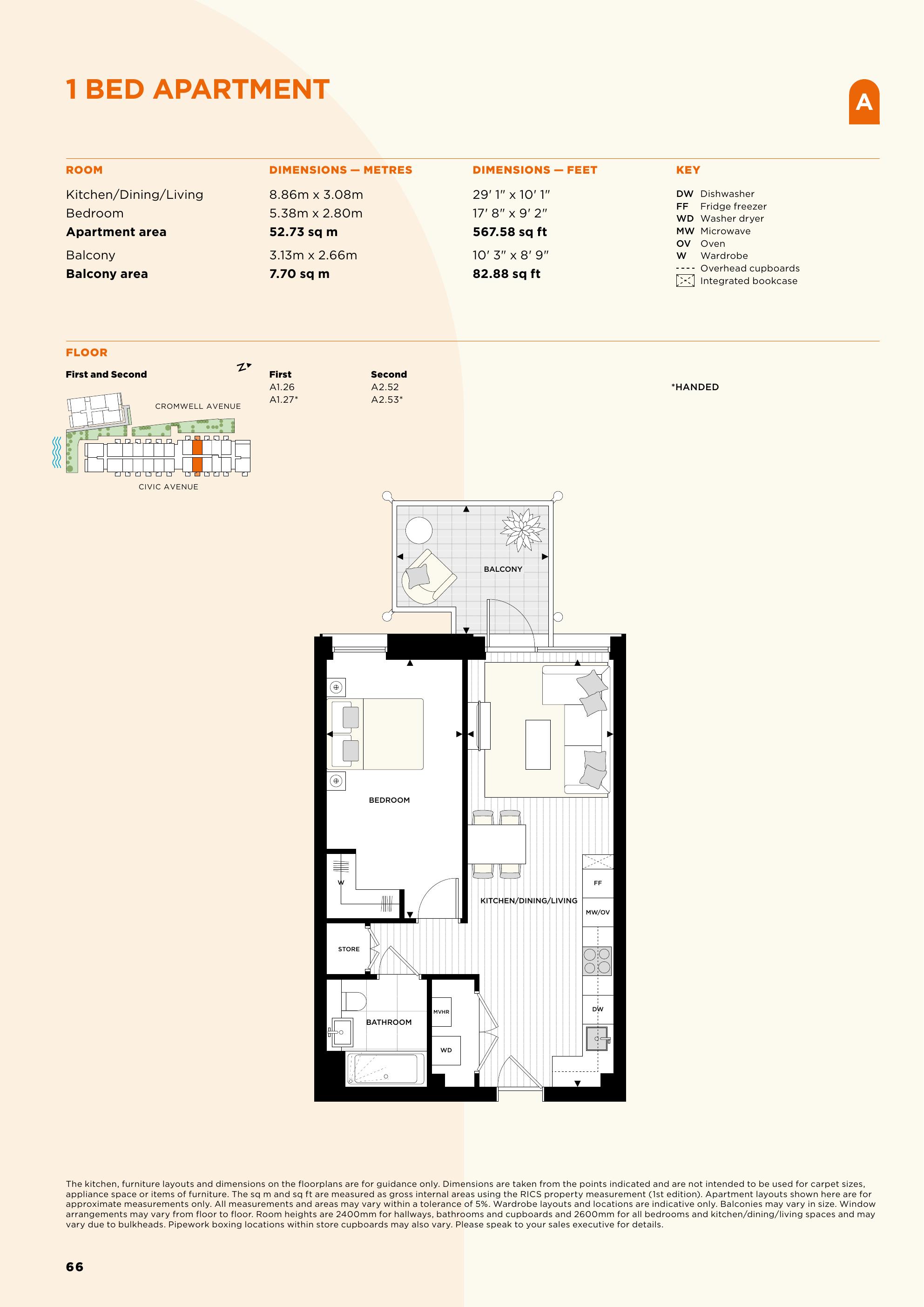 Floorplan for A1.26 at Artisi, First